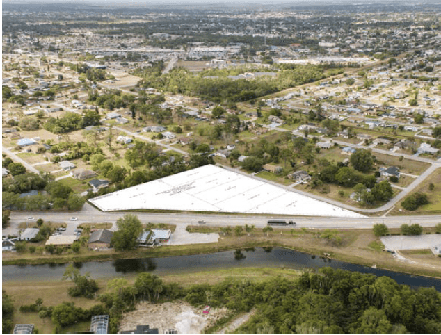 Aerial map of the site where Lehigh Acres storage will be